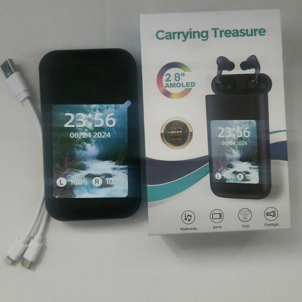 Black Wireless Earbuds with Charging Case